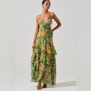 ANEIRA FLORAL TIERED MAXI DRESS